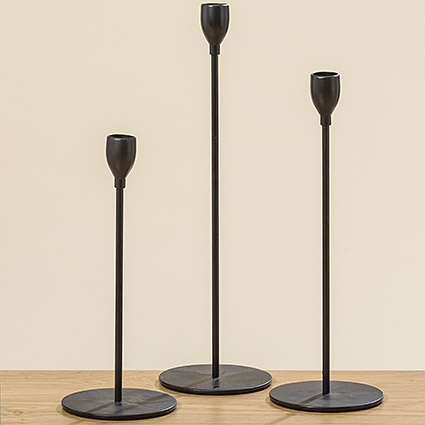 Kerzenhalter, 28 cm - Eisen, Schwarz